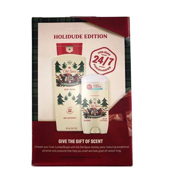 Old Spice Holiday Gift Set Lumberjack Bodywash Deodorant Fresh Pine Christmas - Picture 1 of 3